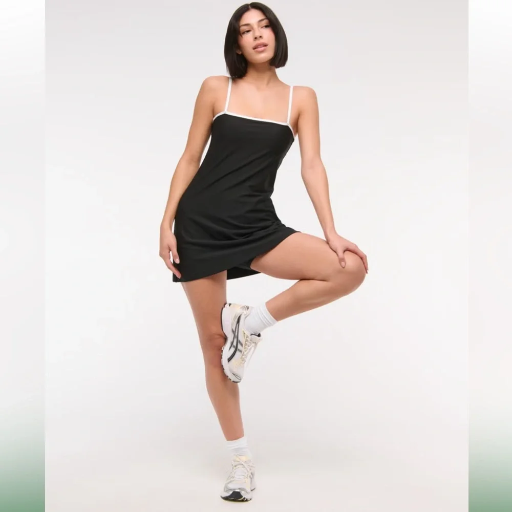 NWT Abercrombie & Fitch Mini Dress Skort Athletic Black White Size XXS Size 0 - Picture 4 of 16